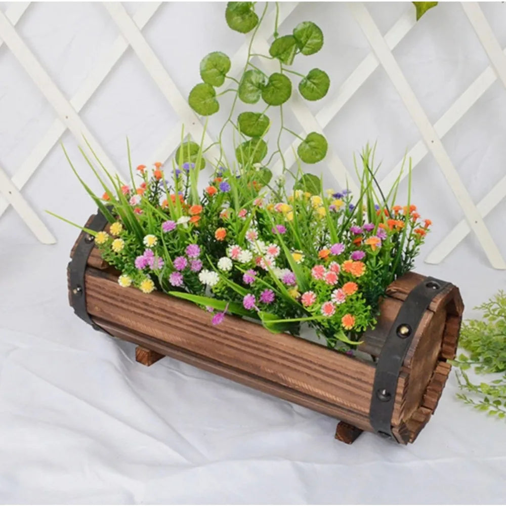 Holznivo NaturTopf | Rustikaler Holz-Blumentopf | Handgefertigt | Für Innen & Außen | Vintage-Charme