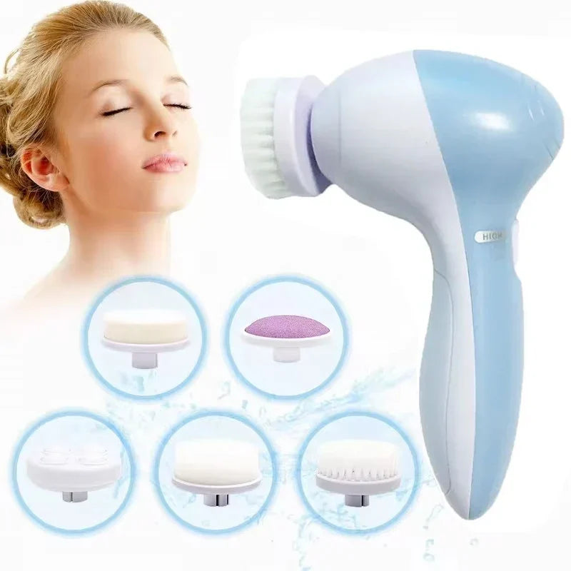 Glowence | 5-in-1 Gesichtsreinigungsgerät | Tiefenreinigung, Massage & Peeling | Hautpflege zuhause & unterwegs