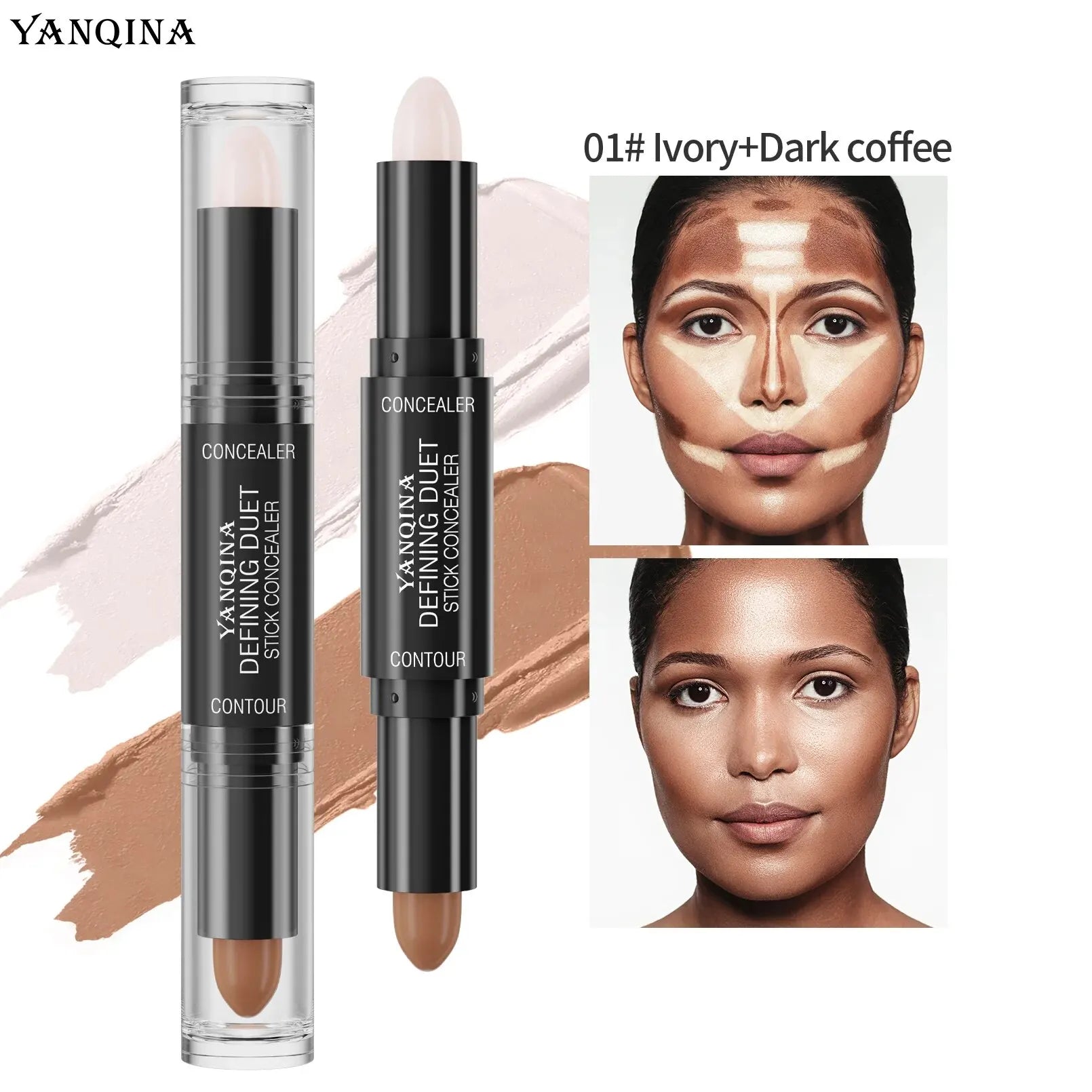 GlowContour | 2-in-1 Contour & Highlighter Stick | Wasserfest & Langanhaltend | Für Alle Hauttypen