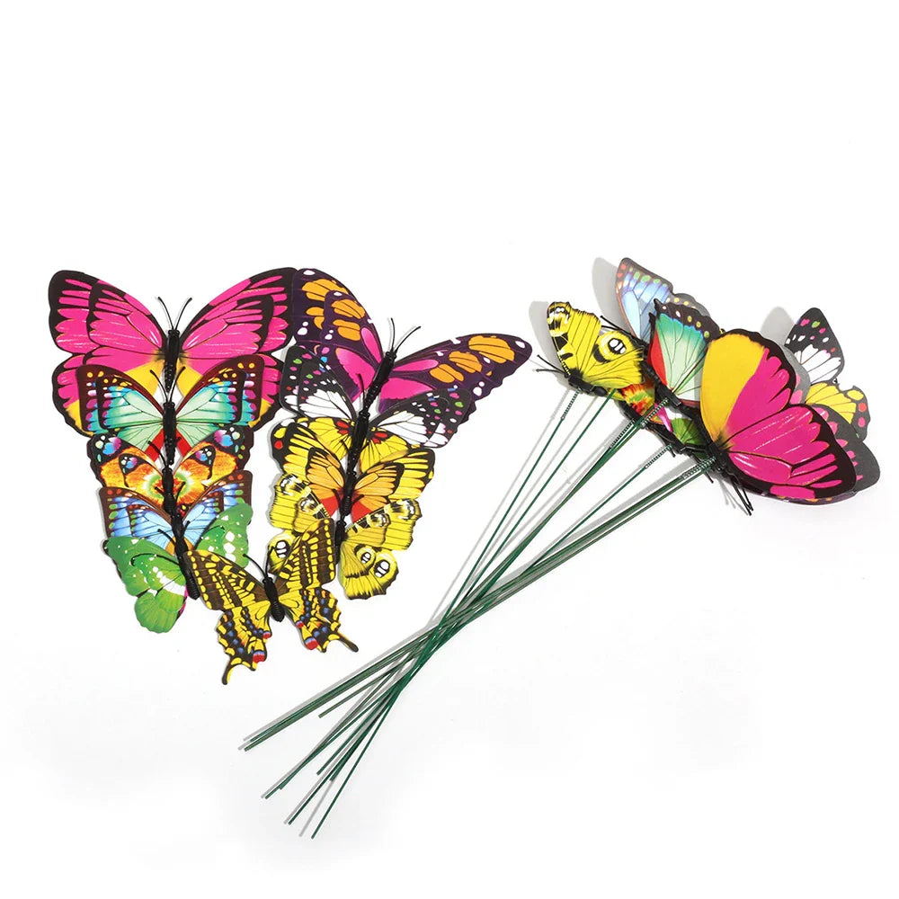 Papiluna Gartenstecker | 10 Bunte Schmetterlinge | Wetterfest & Dekorativ | Für Beet & Balkon