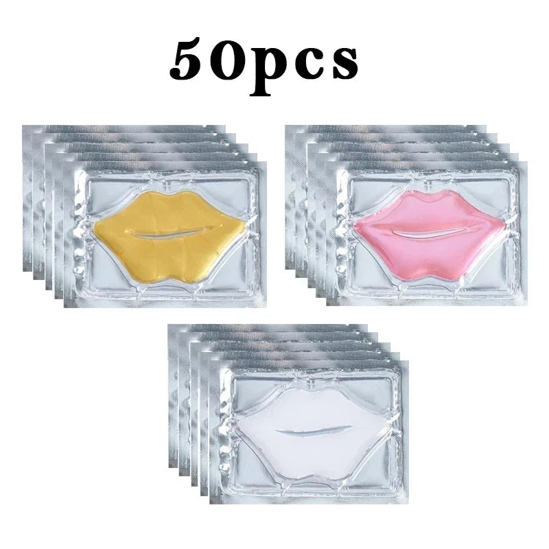 PlumpLips | Collagen Lippenmasken | Feuchtigkeitsspendend & Straffend | 50er Set für Zarte Lippen