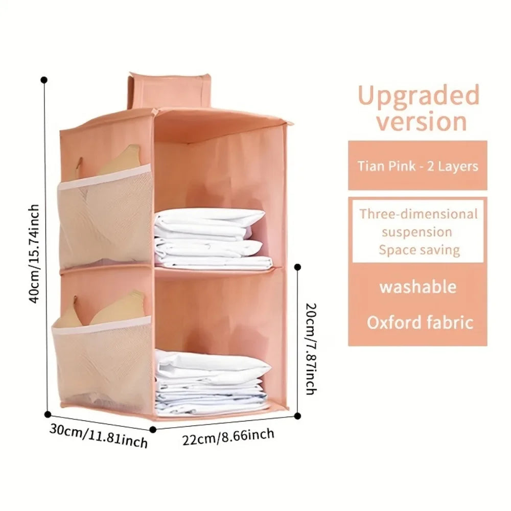 Foldivia HängeMax | Doppelseitiger Organizer | Platzsparend & Atmungsaktiv | Für Unterwäsche & Accessoires