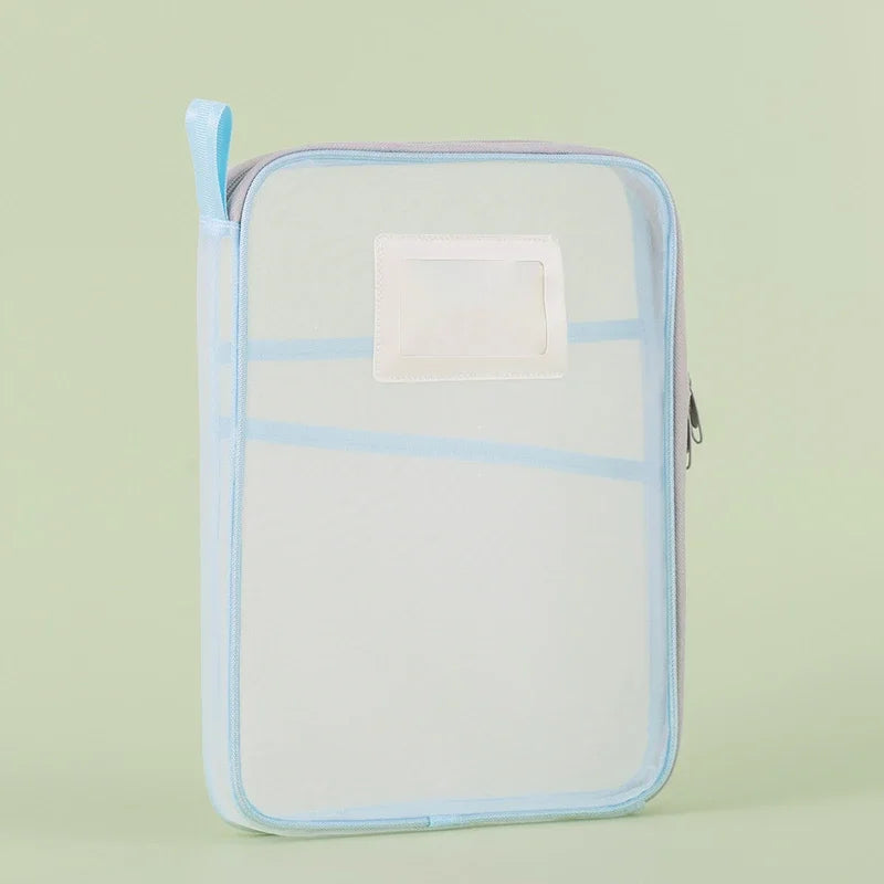 Docura | A4 Dokumententasche mit Reißverschluss | Transparent & Doppellagig | Nylon-Netz Organizer