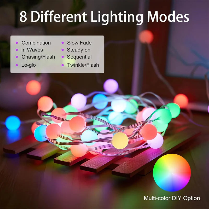 LumoGlow Smart LED Lichterkette | RGB Farbwechsel | App-gesteuert & Musik-Sync