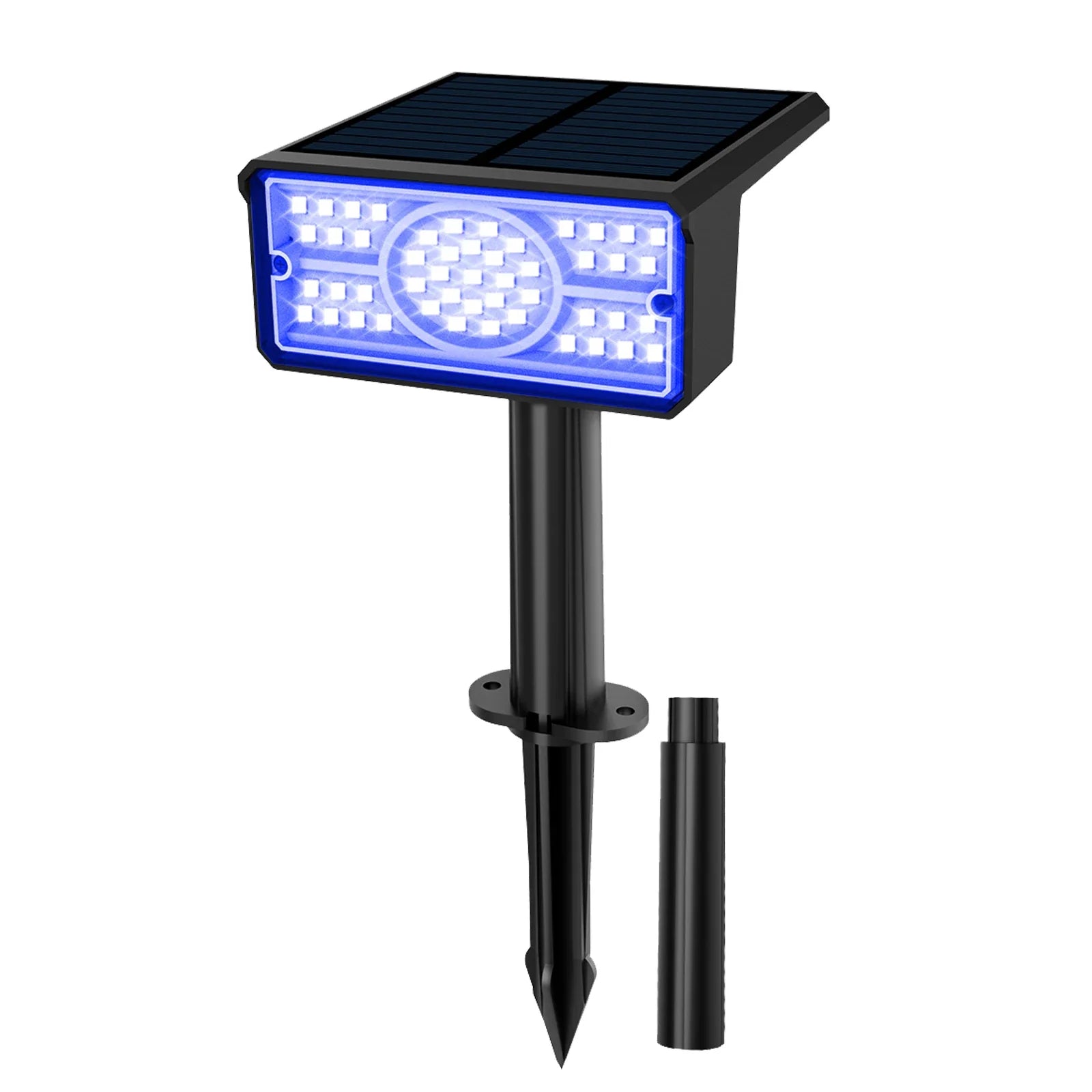 LumiPath LED Solarstrahler | 4 Lichtfarben & 49 LEDs | Für Garten, Wege & Outdoor | Wetterfest & mit Akku