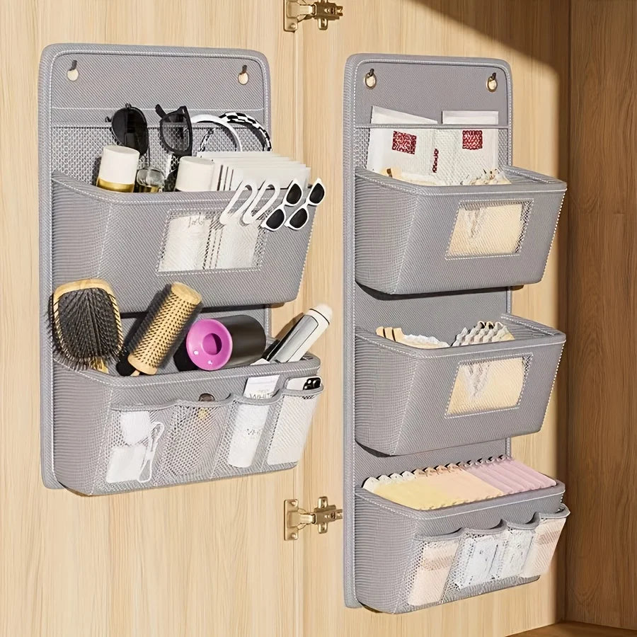 FlexiStore | Wandorganizer Stoff | Mit Sichtfenster & Praktischen Haken | Mehrere Fächer