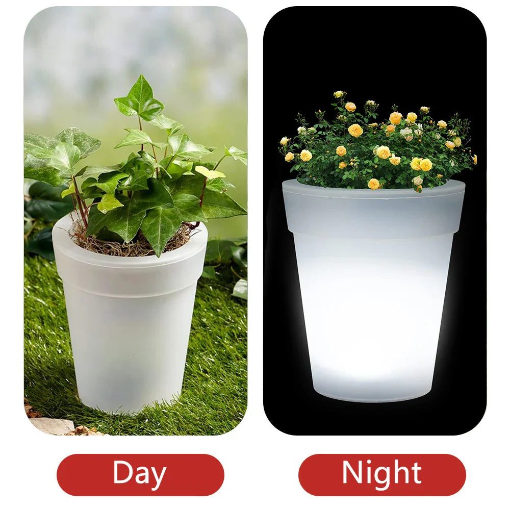 Lunaflare | Solar Blumentopf | LED Pflanzenbeleuchtung | Für Garten & Balkon