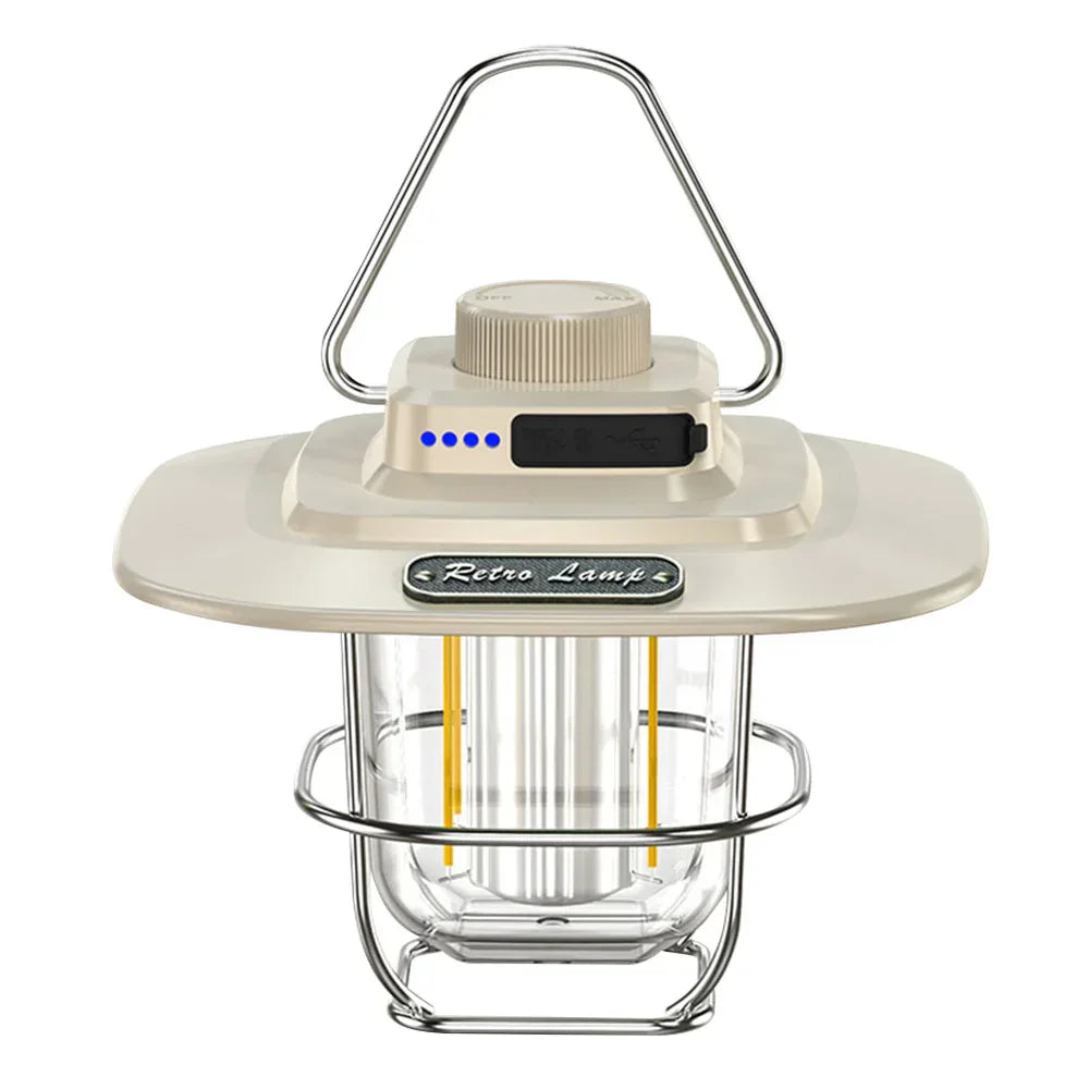 SolariaGlow | Wiederaufladbare LED-Retro-Laterne | Dimmbar & vielseitig | Camping, Garten & Balkon