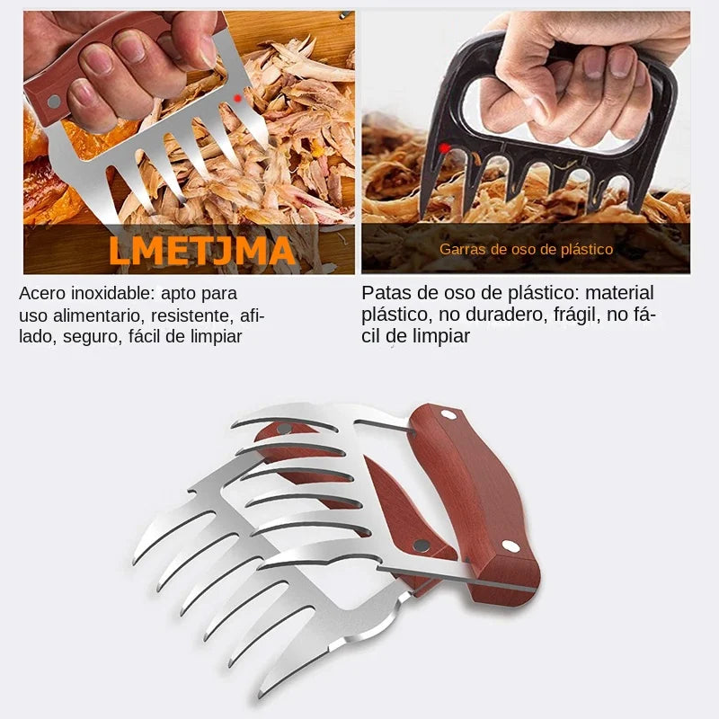 GrillMaster Pro Fleischkrallen | Edelstahl | Ergonomischer Holzgriff