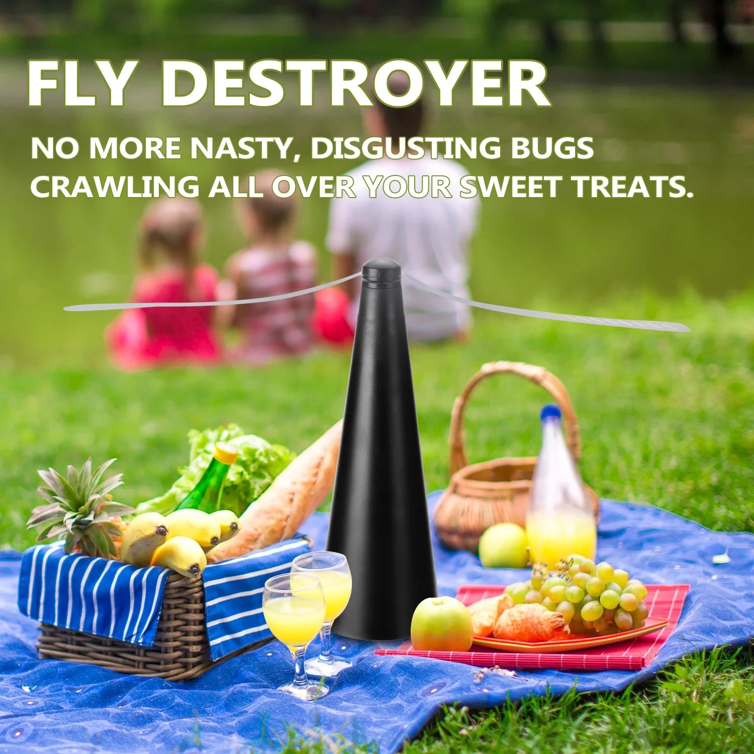 NaturFly | Fliegenabwehr-Ventilator | 360° Rotation | Geräuschlos & Tragbar