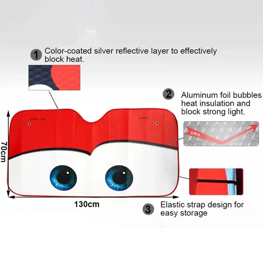 ThermoGuard Auto-Sonnenblende | Hitzeschutz mit Stil | Faltbar & Leicht | Grey Face Design