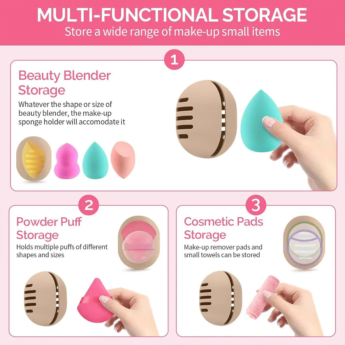 FlexiPod | Silikon Aufbewahrungsbox | Belüftet & Wiederverwendbar | Ideal für Make-up Schwämme & Beautyprodukte