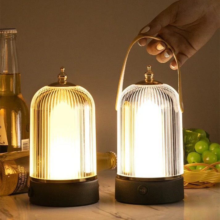 LumaCage Tischlampe | Kabellos & Warmweiß | Retro-Vogelkäfig Design | 1800 mAh Akku