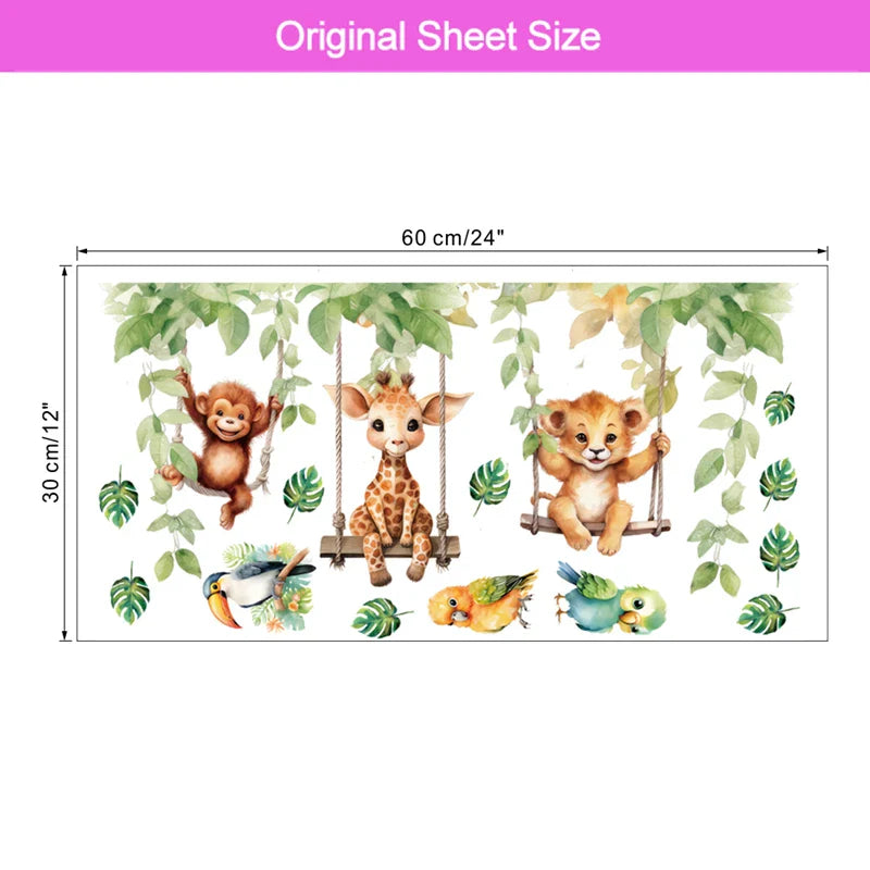 JungleWalls | Wandsticker Set | Abziehbar & Repositionierbar | Für Kinderzimmer