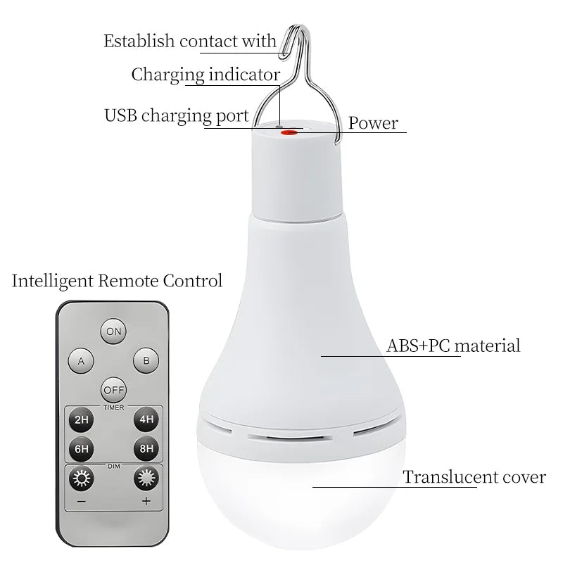 EcoLite Solar Campingleuchte | USB & Solar | Wasserdicht & Tragbar | Mit Fernbedienung