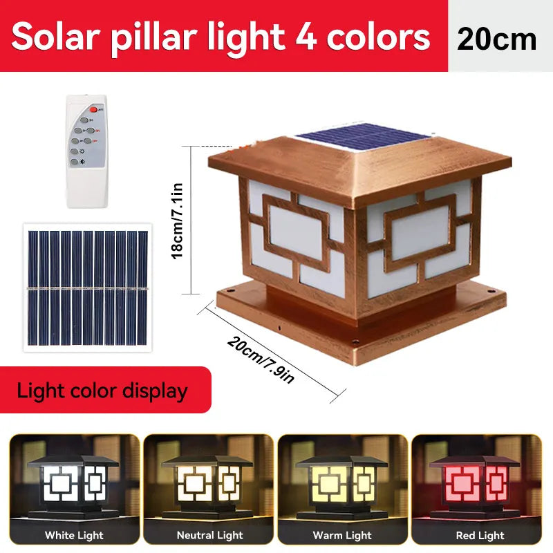 Solara LightSphere Solar-Lichtsäule | 4 Lichtfarben & Fernbedienung | IP65 Witterungsbeständig
