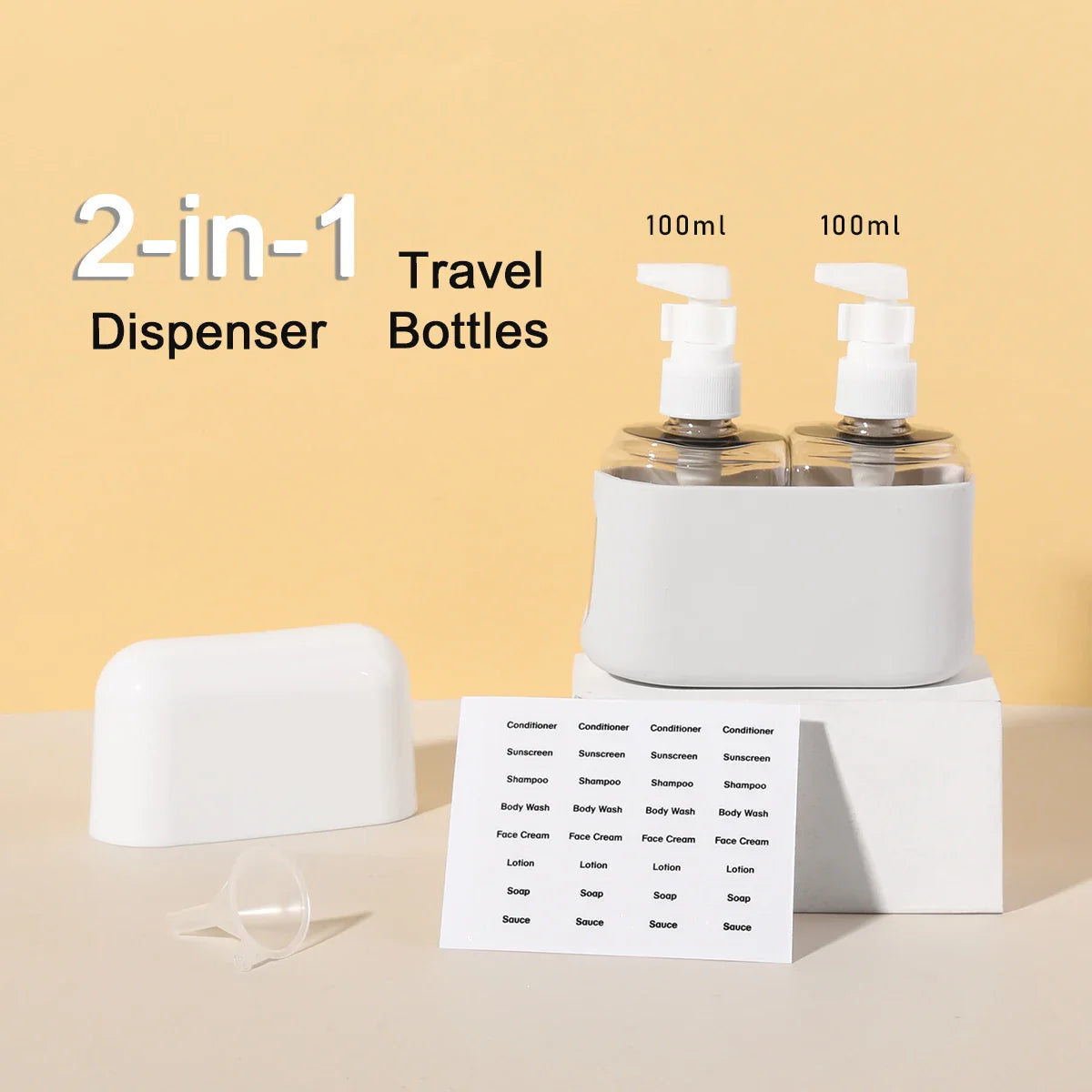 TravelFlex Reiseflaschen-Set | 2-in-1 Design | Auslaufsicher & Kompakt