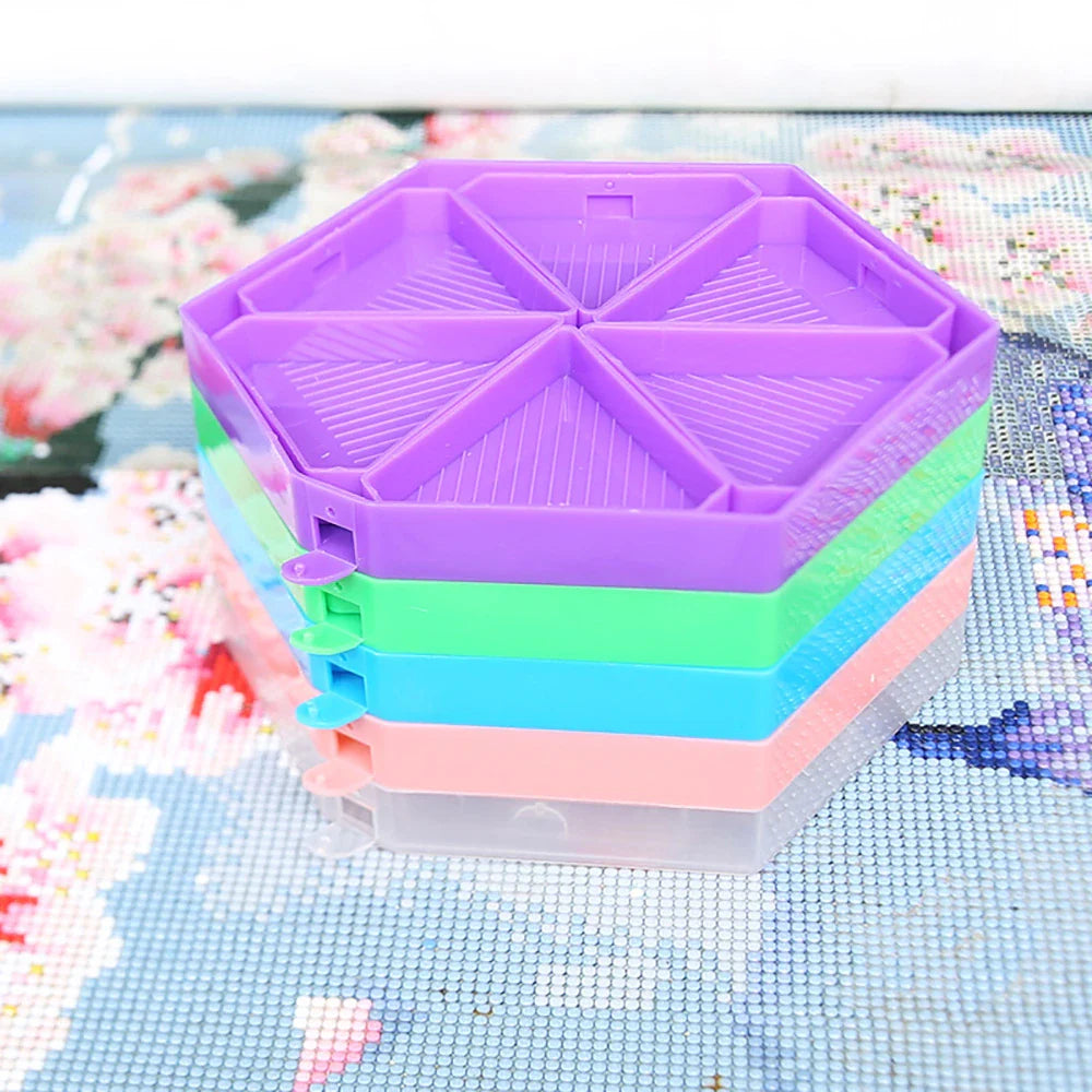 Craftello HexaSort | 6-Fach Diamond Painting Palette | Mit Zubehör | Sauber & Übersichtlich