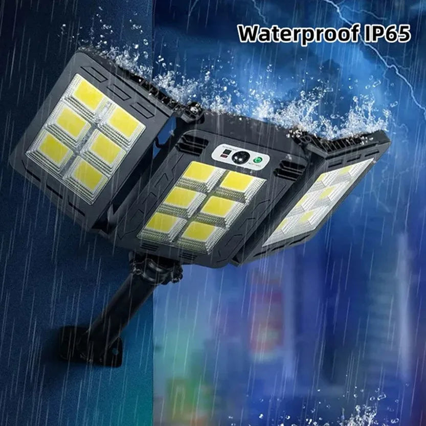 SolarBright LumiWall | Solarbetriebene Wandleuchte | Bewegungssensor & 800 LEDs | Wetterfest