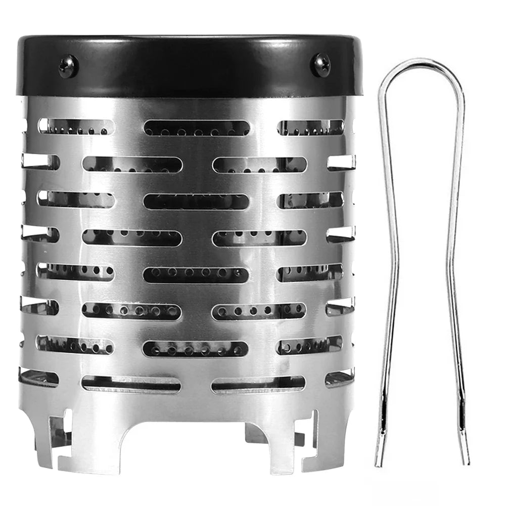 ThermaCamp Edelstahl Campingofen Heizaufsatz | Tragbarer Ofenwärmer für Gaskochfelder | Gleichmäßige Wärmeverteilung | Inklusive Griff & Haken | Für den Außen- und Zelteinsatz