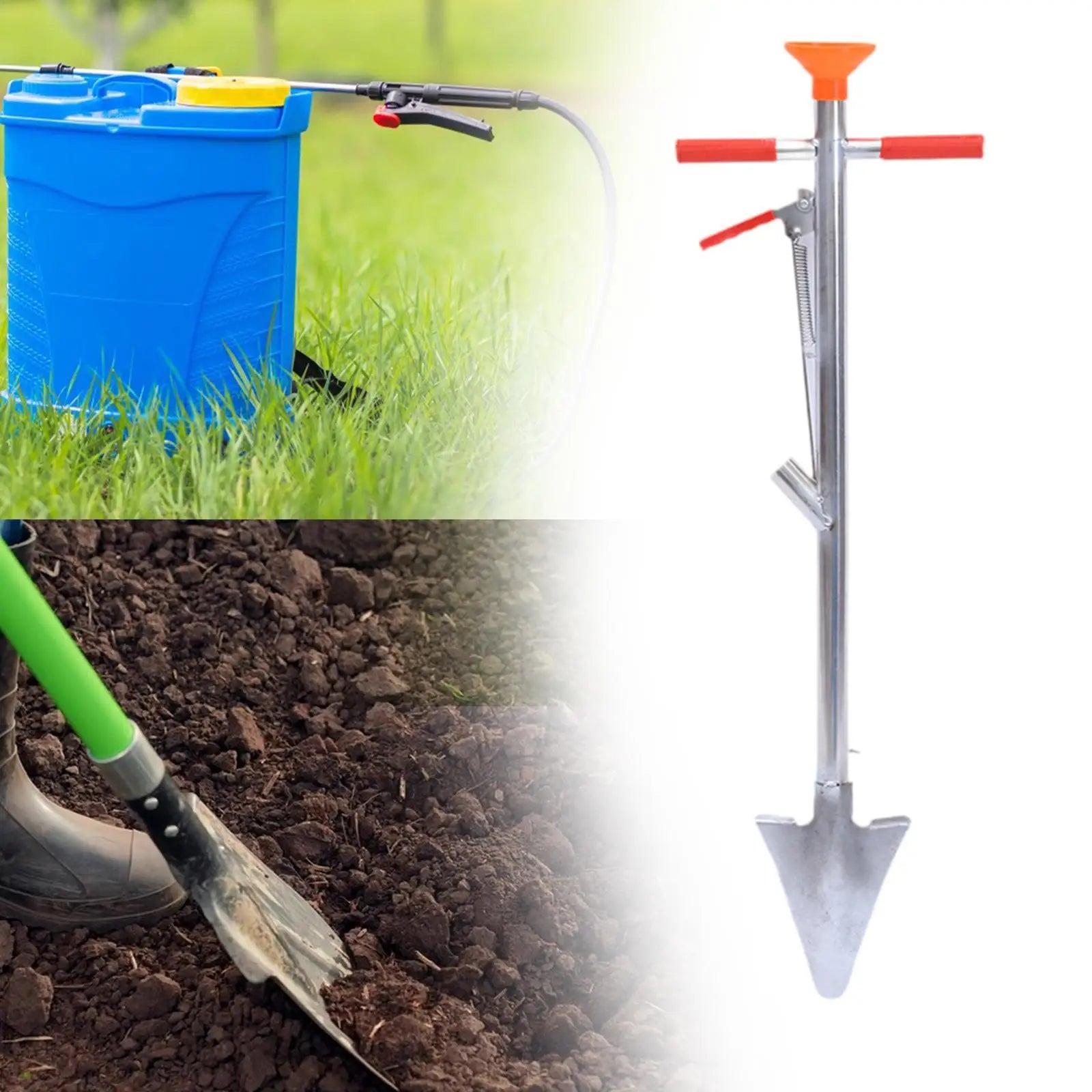FarmPro DuoTool | Düngerstreuer & Erdschaufel | Robustes Eisen | Ergonomisch