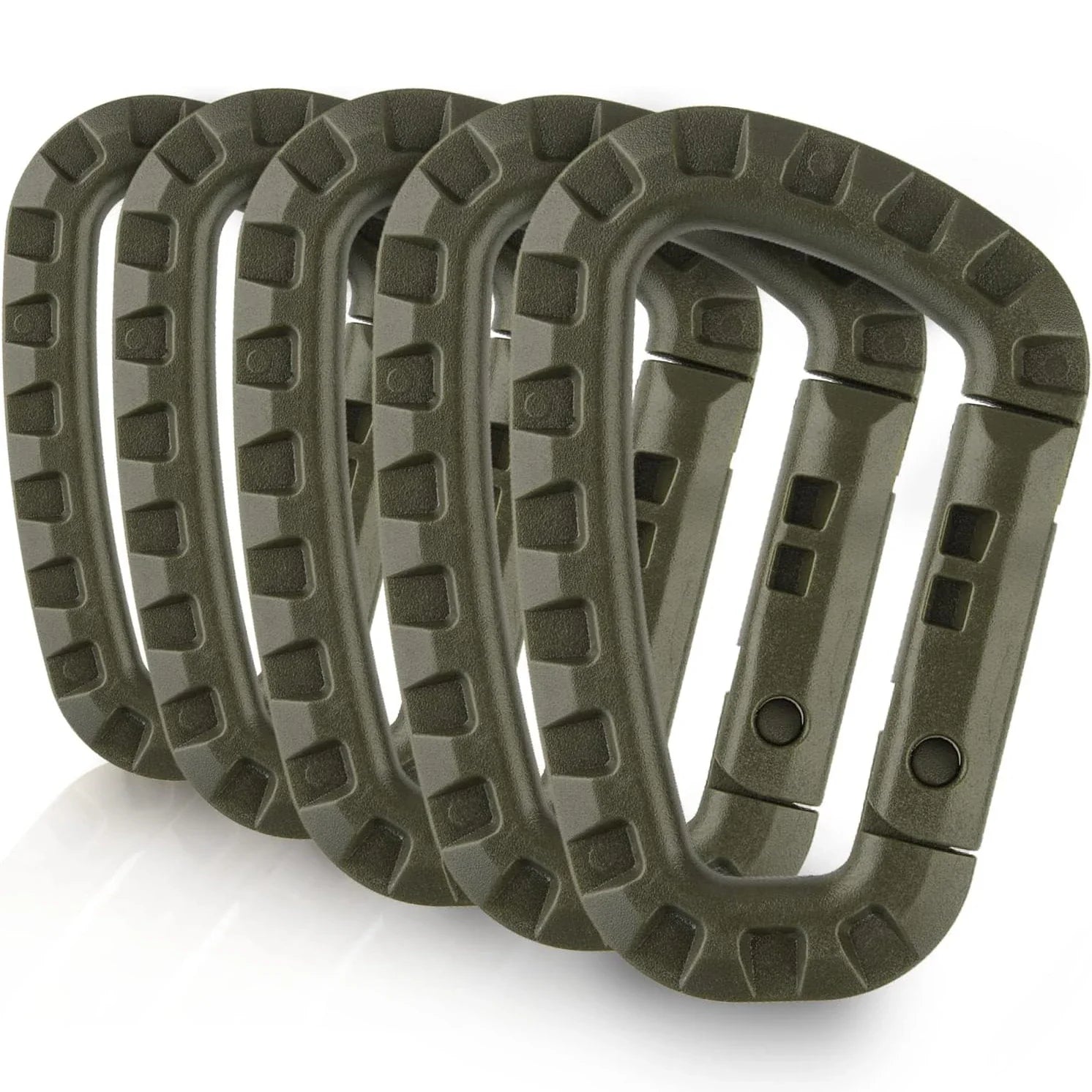 ClipMaster Karabiner | 5er-Set | Robustes ABS-Material | Kompatibel mit MOLLE-Systemen