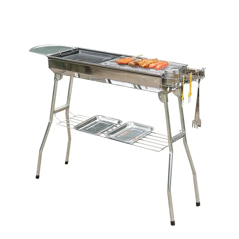 GrillFlex | Klappbar & Edelstahl | Holzkohlegrill für Garten & Camping