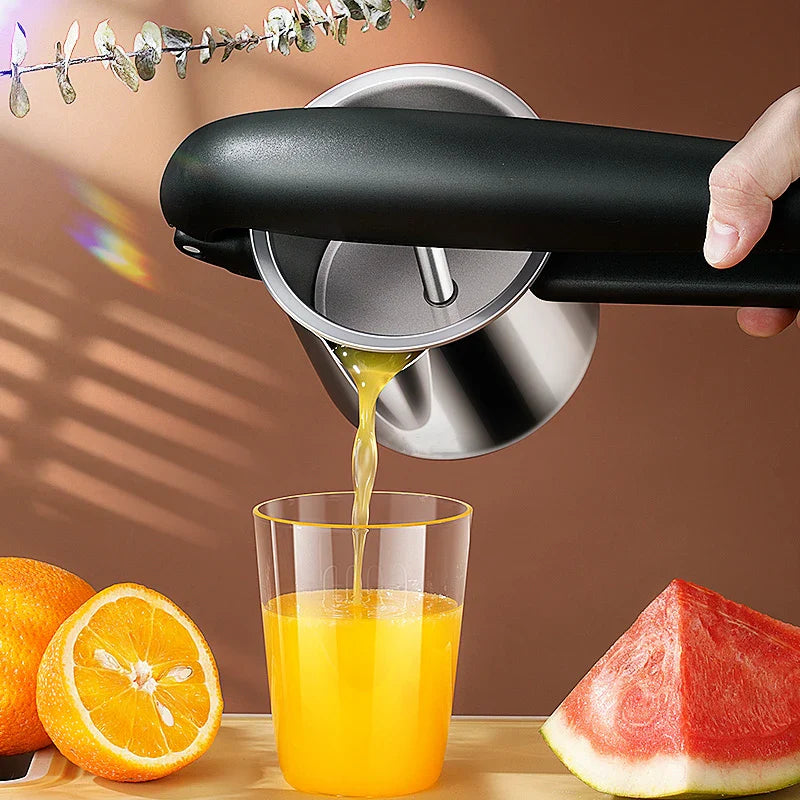 CitrusMax Saftpresse | Manuelle Edelstahlpresse | Patentiertes Hebelsystem | Für Saft mit Mehrwert