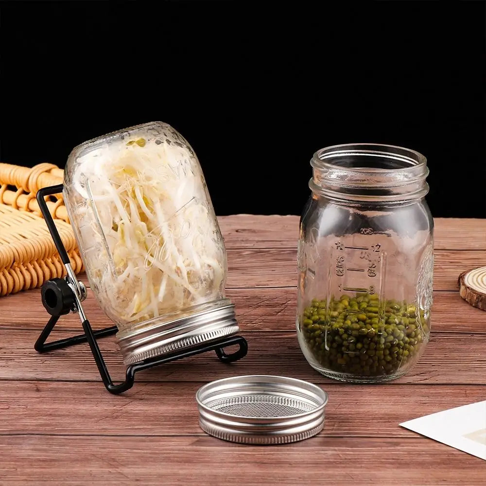 Sproutify Keimglas Set | Sprossen Selber Ziehen | Glas & Edelstahl | BPA-frei