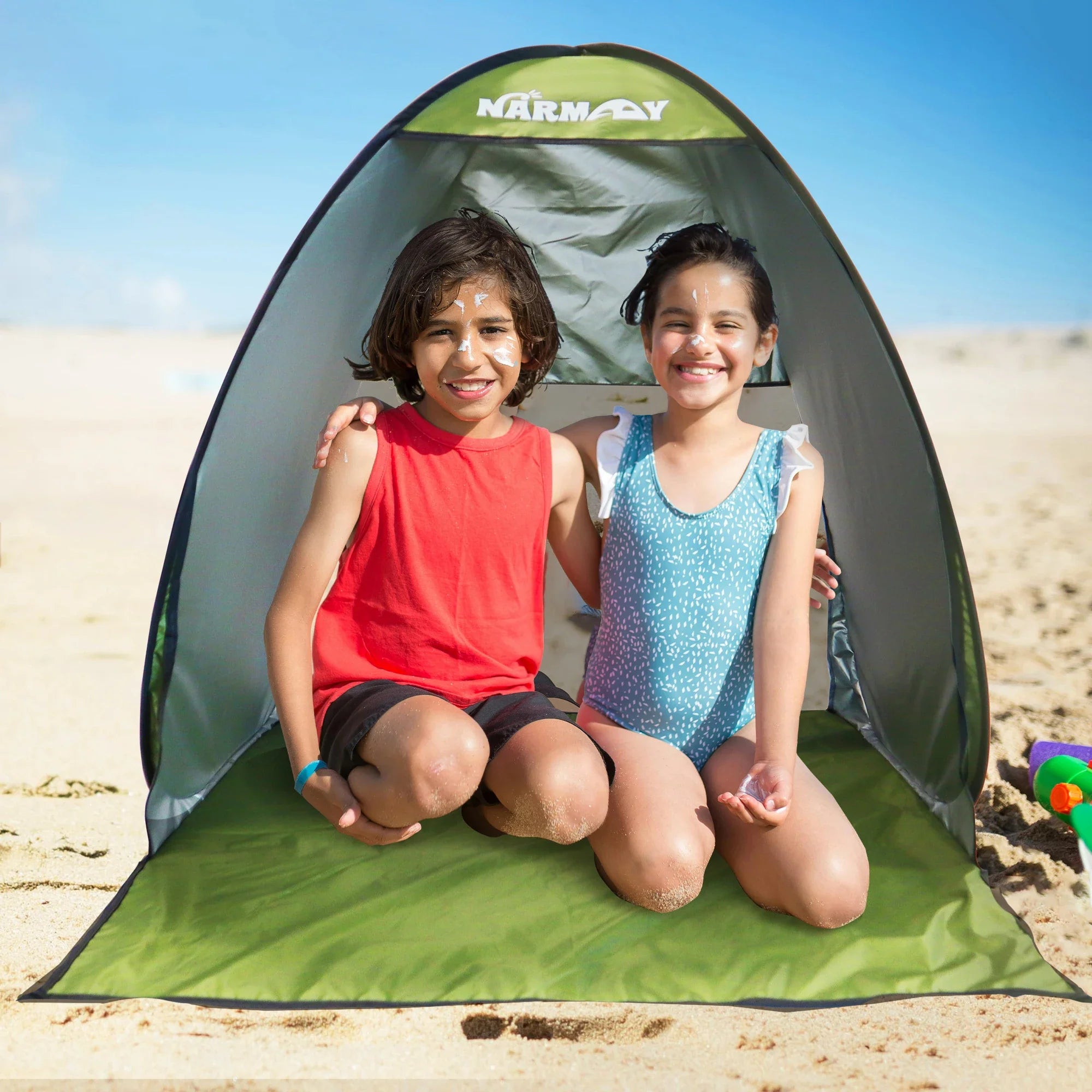 Zeltria Pop-Up Strandzelt | UV-Schutz | Wasserdicht | 2–3 Personen | Kompakt & Schnell Aufgebaut