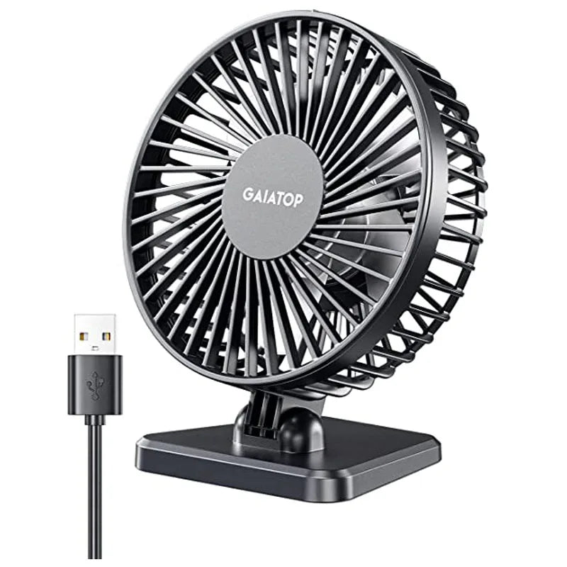 BreezePro Lunara | USB Mini Fan | 3 Speed Levels | Compact & Quiet | For Home & Travel