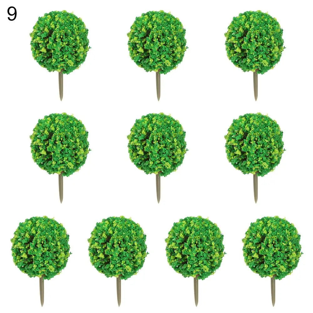 Floranimo Mini Bäume | 10er Set | Bunt & Realistisch | Für Modelle & Dioramen | Flexible Deko-Idee