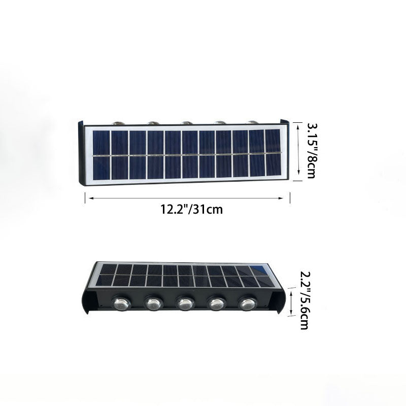 SolaraMax Solar-Wandleuchte | Modernes Design | Solarbetrieben | IP56 Wasserdicht | Energieeffizient