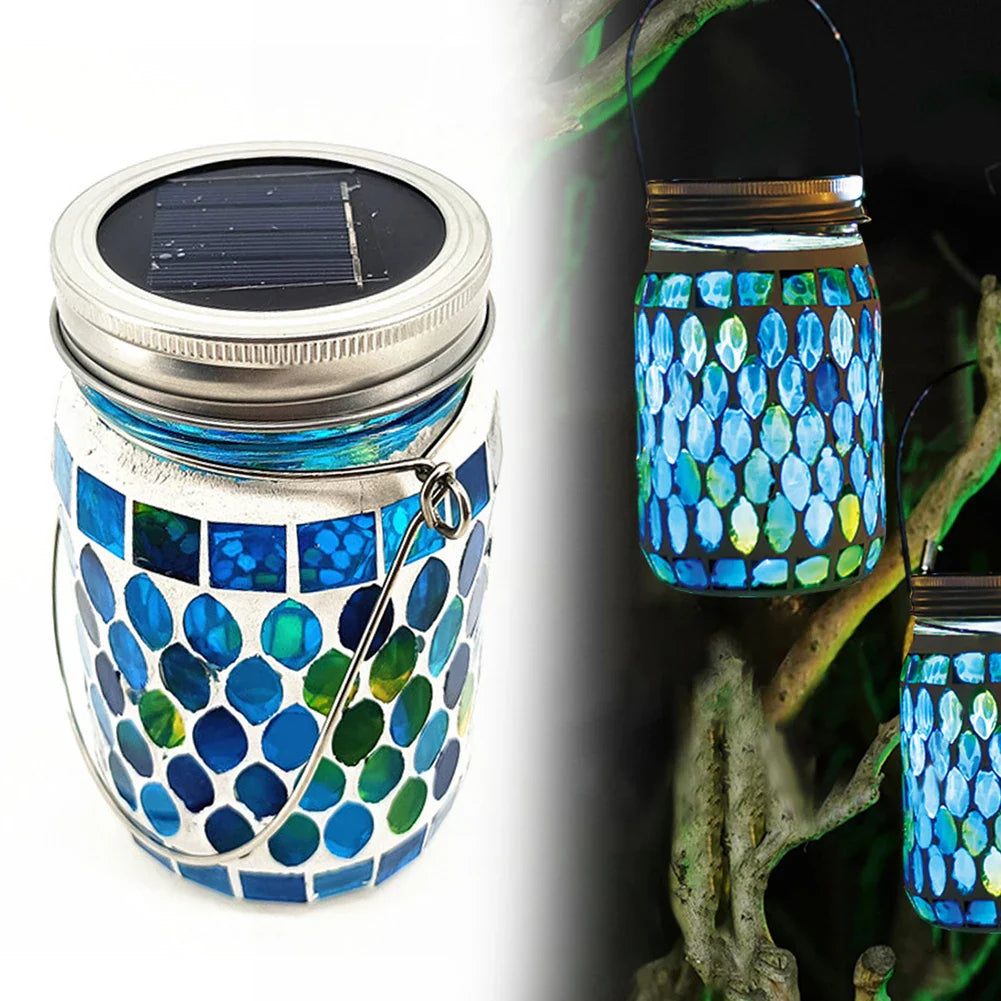 GlorioLume SolarGlow | Mosaik LED Laterne | Solarbetrieben | Dekorativ