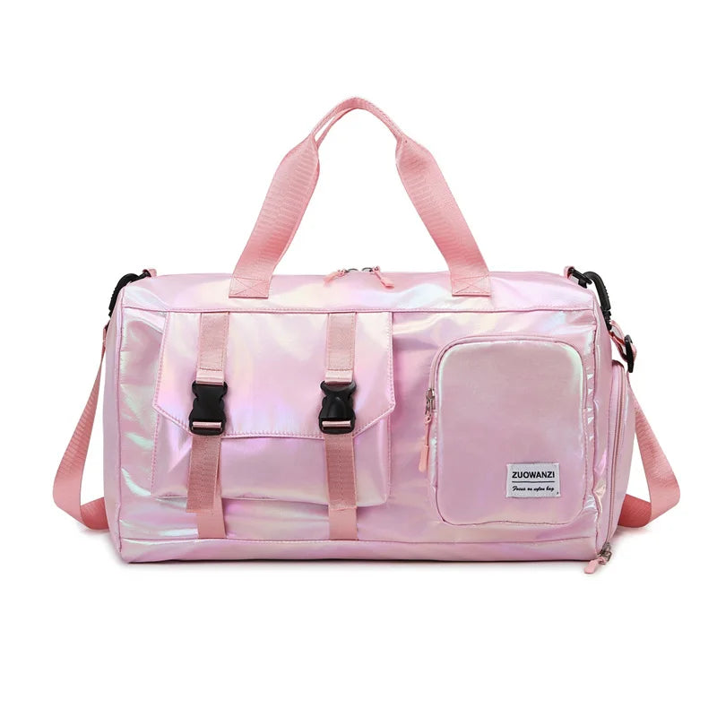 HoloTravel Holografische Reisetasche | Integriertes Schuhfach | Stylisches Design | Geräumig & Organisiert | Wasserabweisend | Perfekt für Reisen