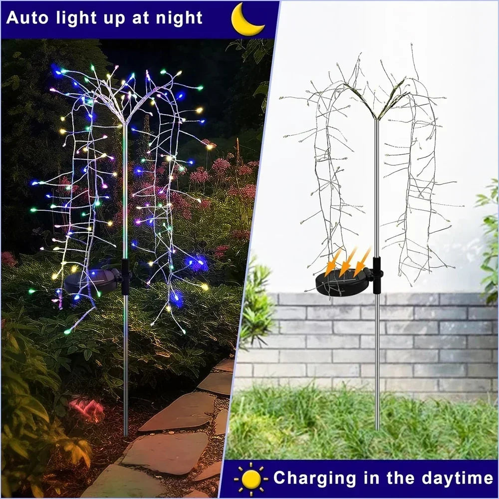 Solarique Outdoor Solar-Lichterkette | 100 LEDs auf Kupferdraht | 3 Lichtmodi | IP65 Wasserdicht | Warmweiß und Mehrfarbig | Perfekt für Garten & Terrasse