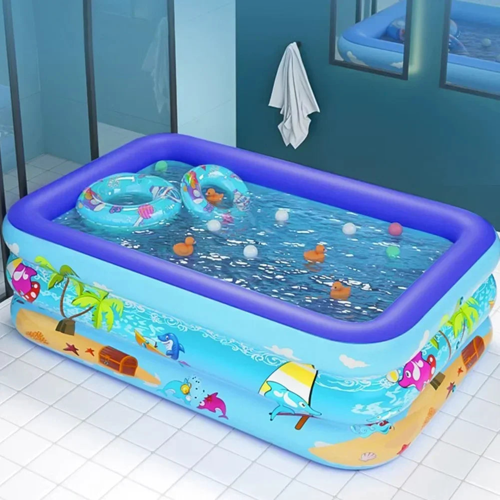 SplashJoy | Kinderpool | Robust & UV-beständig | Schnell Aufgebaut | Platzsparend Verstaubar