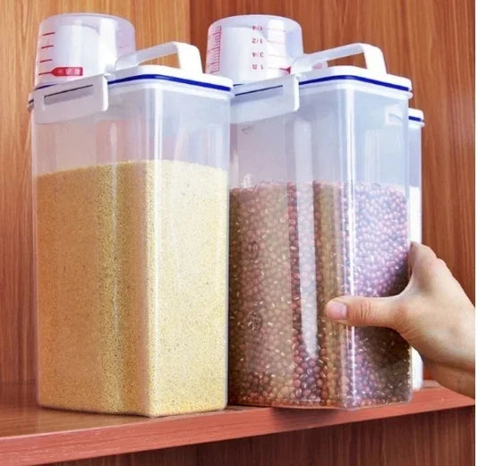 GrainGuard Getreidebehälter | Luftdicht & Stapelbar | 5 Liter | Inklusive Messbecher