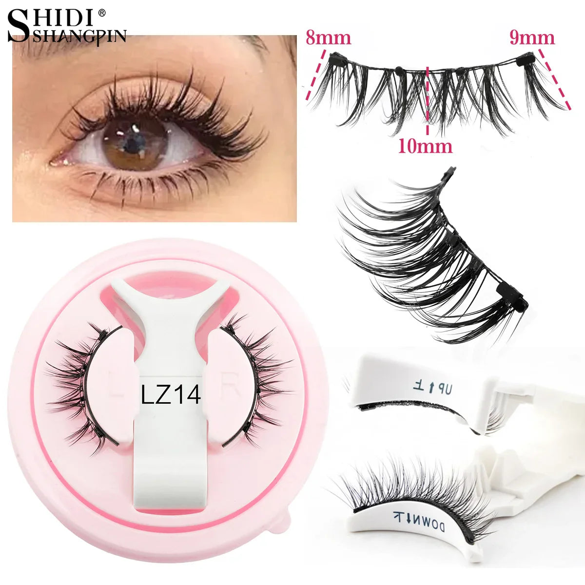 LuxeLash Magnetic Eyelashes | Wiederverwendbar | 1 Paar mit Magnetischer Pinzette | Handgemacht & Natürlich