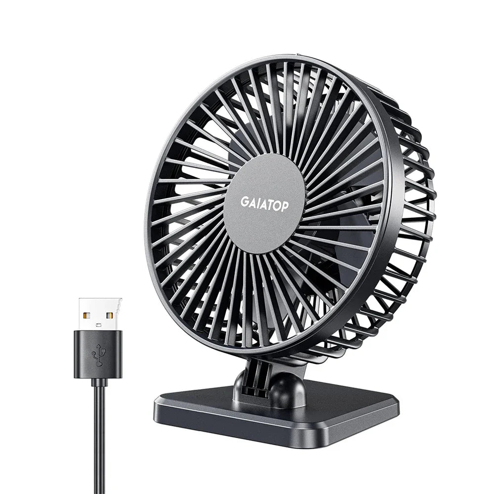 BreezePro Lunara | USB Mini Fan | 3 Speed Levels | Compact & Quiet | For Home & Travel