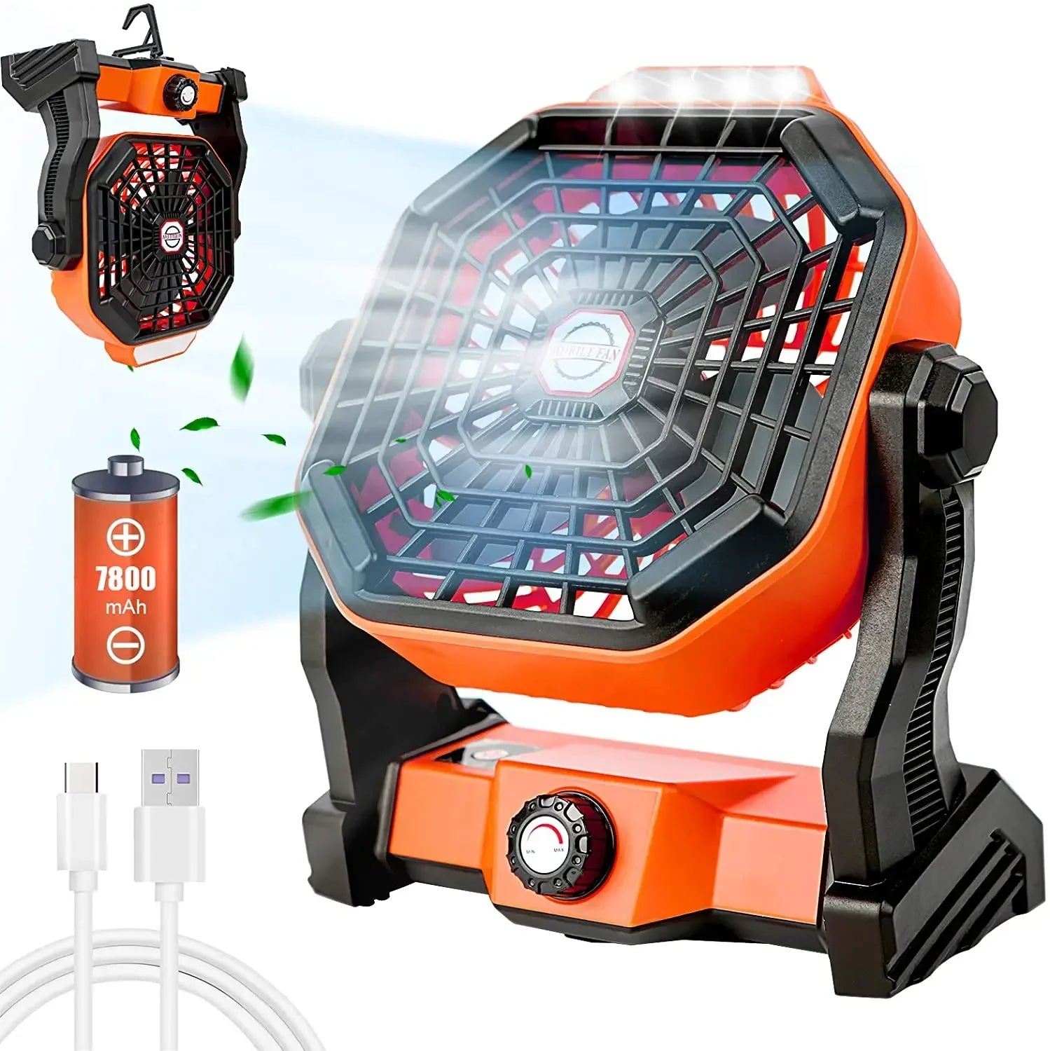 LumoFan Pro | Camping-Ventilator mit LED | 7800 mAh Akku | USB Wiederaufladbar