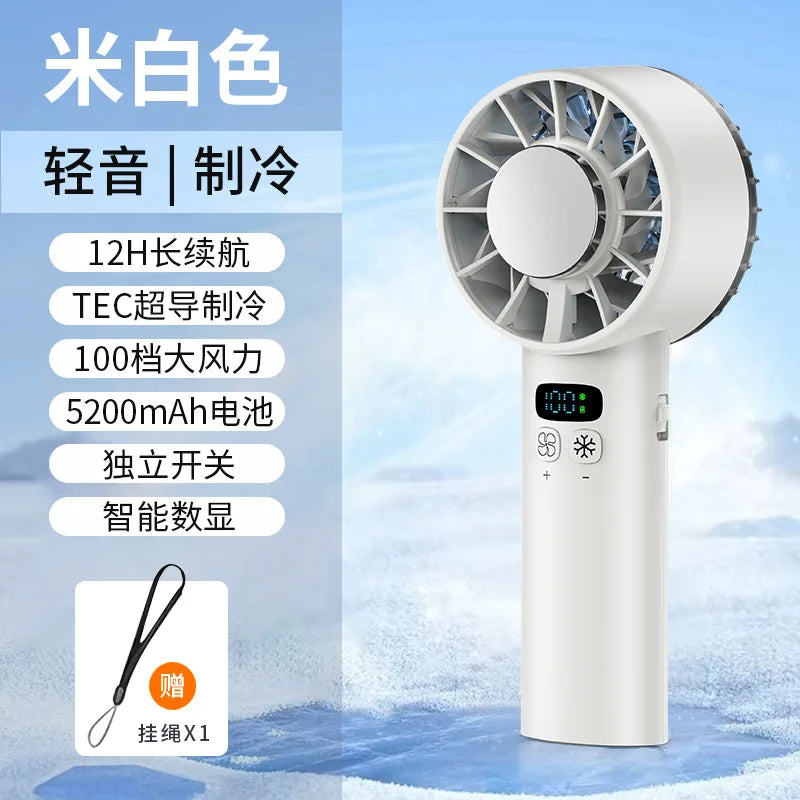 FrostCool Mini-Eisventilator | High-Speed Kühlung | USB-Aufladung & LED-Display