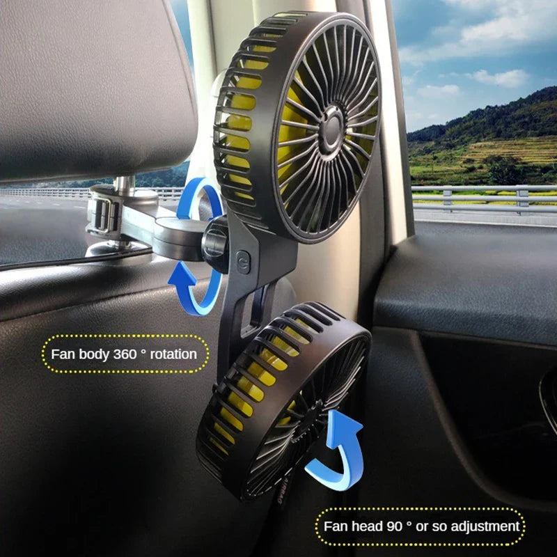 Breezova FlexFan | 2-in-1 Auto-Ventilator | Flexibel & Leise | Ideal Für Rücksitze & Sommerfahrten
