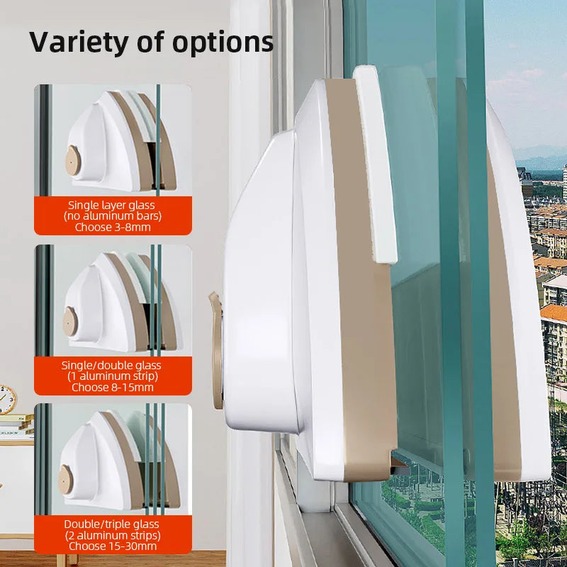 FenestoMag DualClean | Magnetischer Fensterreiniger | Für Verschiedene Glasstärken | Mit Abziehlippe