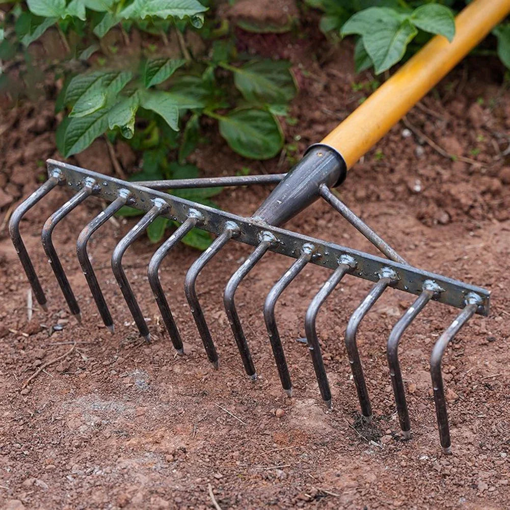 RootMaster | Gartenrechen Karbonstahl | Flexibel Wählbare Zinken | Ergonomisch