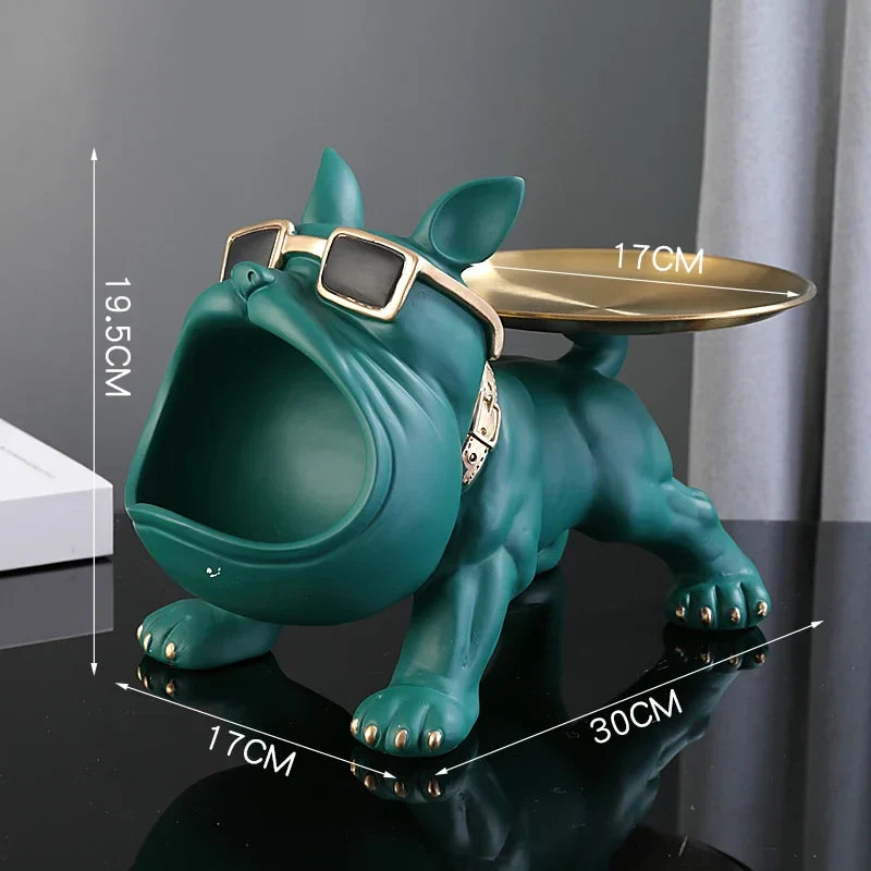 PawVault Bulldog Organizer Figur | Stilvolle Deko | Praktische Aufbewahrung | Geschenkidee für Hundefreunde