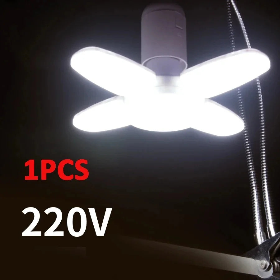 LumoFlex | Faltbare LED-Fächerlampe | 360° Ausleuchtung & Kaltweiß | Für Werkstatt, Keller & Wohnräume