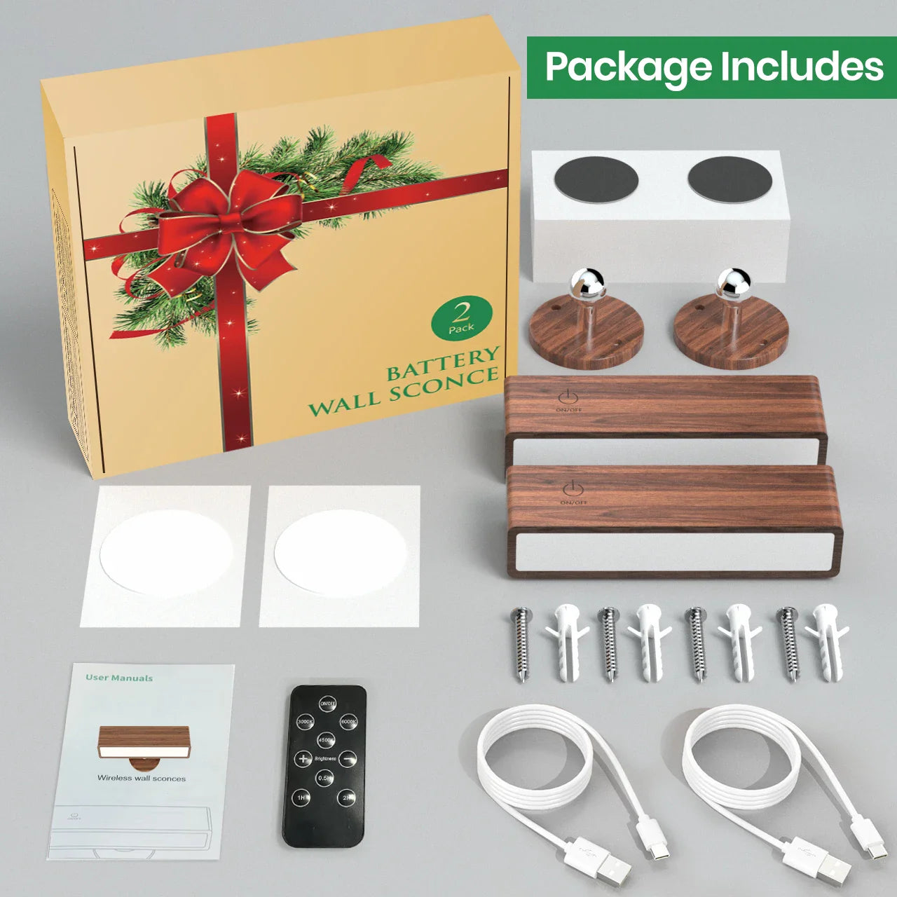 LumoWave Wandleuchte mit Fernbedienung | Kabellos, Dimmbar | 3 Farbtemperaturen | Batteriebetrieben & Touch-Steuerung