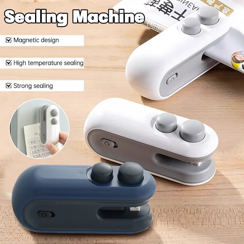 Packiva | Mini-Folienschweißer | 2-in-1 Cutter & USB-Akku | Für Chips, Snacks & Haushalt