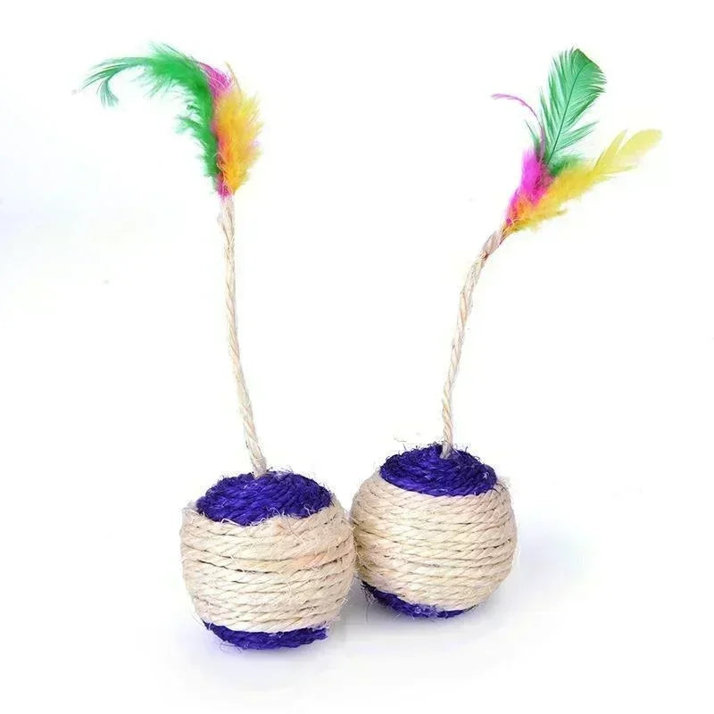 PawSisal | Kratz- & Spielball für Katzen | Natürliches Sisal, Robust & Farbvarianten | Für Krallenpflege & Aktivbeschäftigung